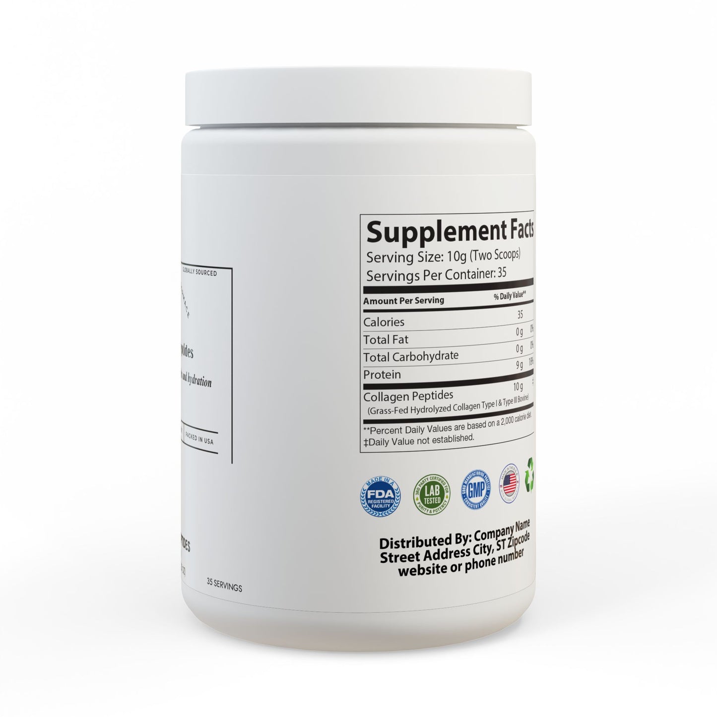 Prizebull Collagen Peptides Type I & III Supplement